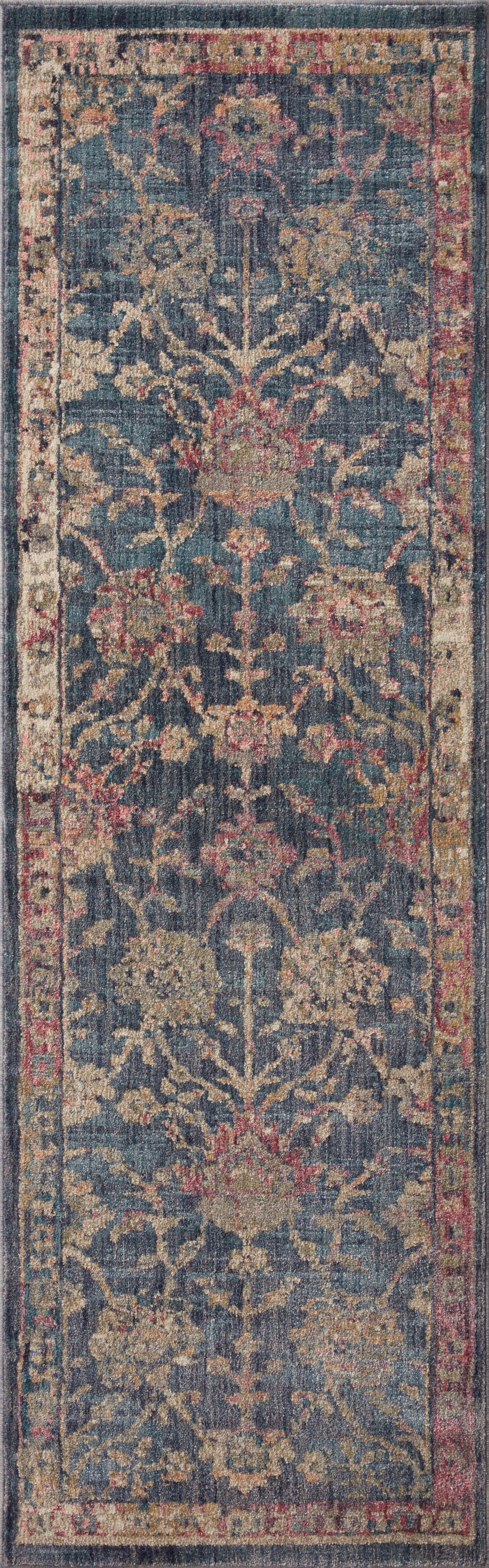 2'7" x 8'0" Navy / Multi Rug