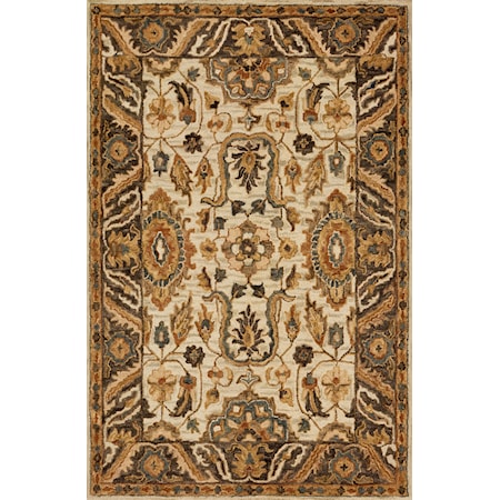1'6" x 1'6"  Ivory / Dk Taupe Rug