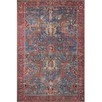3'-6" x 5'-6" Blue / Red Area Rug