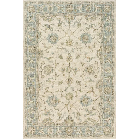 1'6" x 1'6"  Ivory / Spa Rug