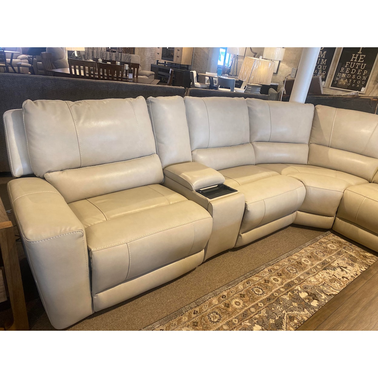 Manwah Manwah Leather Luxury Power Reclining Sectional