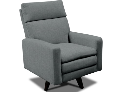 Casual Upholstered Swivel Chair with Tall Base