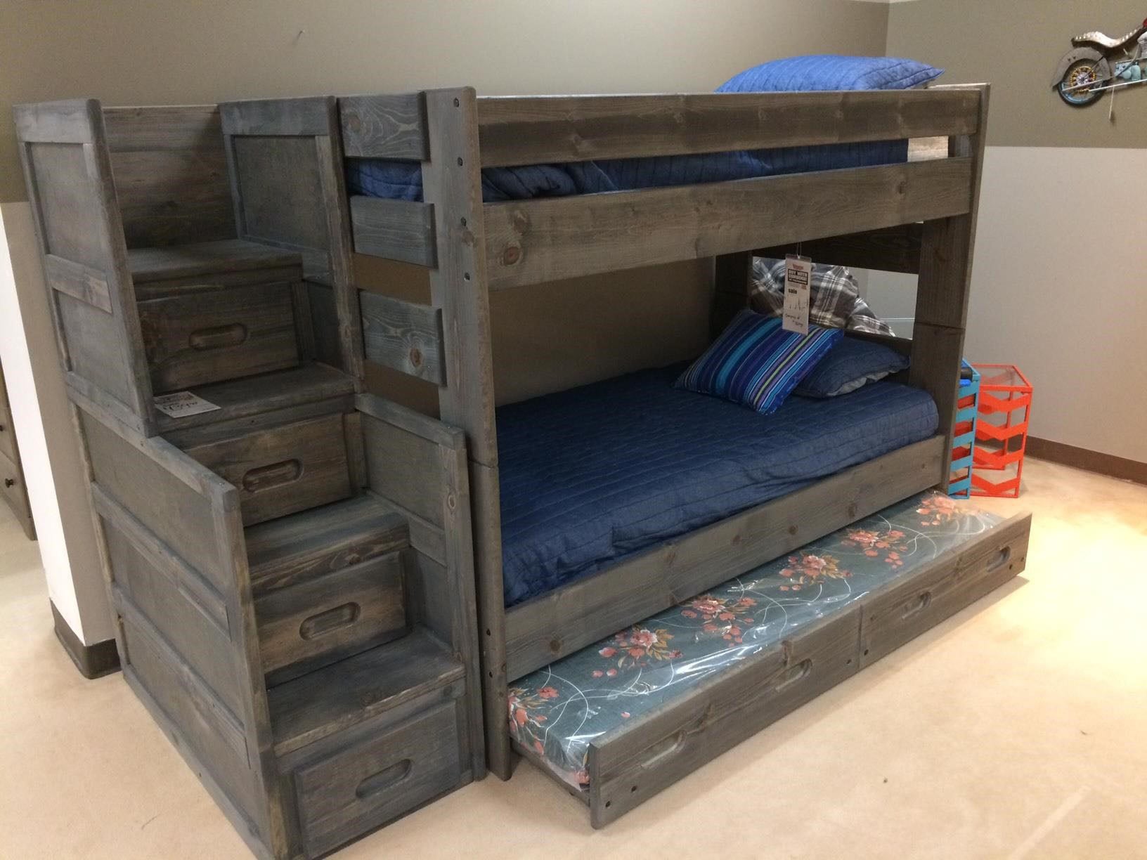 Bunkhouse Twin/Twin Bunk Bed w/ Trundle & Stairway