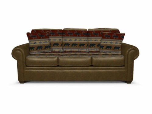 Rustic Sofa with Wide Rolled Arms