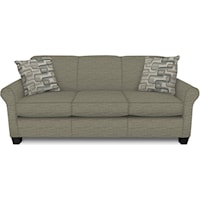 Casual Rolled Arm Sofa With Accent Pillows