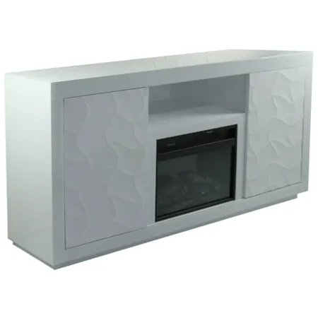 TIMELINE WHITE 71" LED FIREPLACE TV | STAND