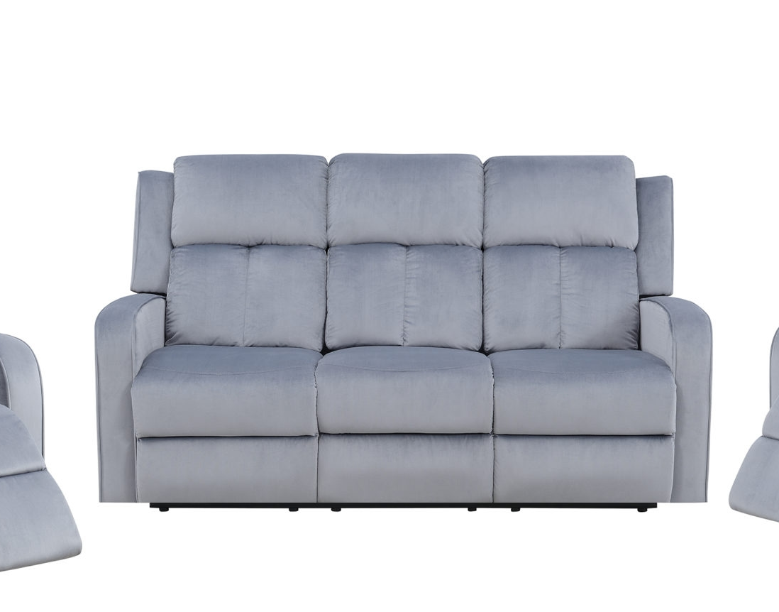 PACIFICO GREY RECLINING SOFA &amp; | LOVESEAT