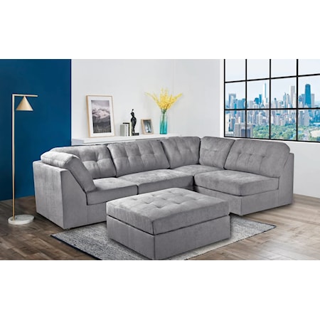 Ultra Cozy 34403 ULTRA COZY GREY REVERSABLE SOFA, CHAISE, 7 Day Furniture