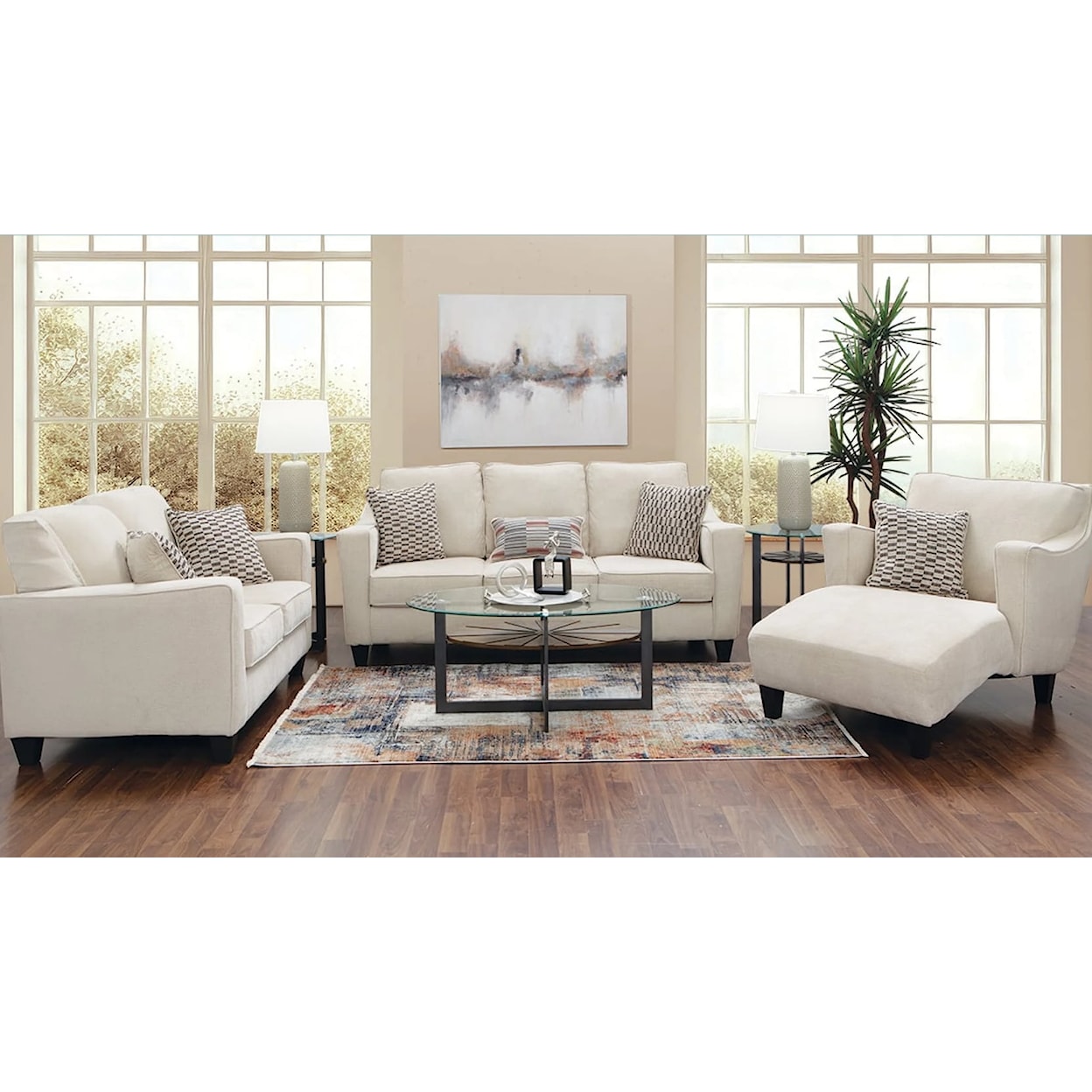 Fusion Furniture 3005 STANLEY SANDSTONE NITRO BEIGE CHAISE |