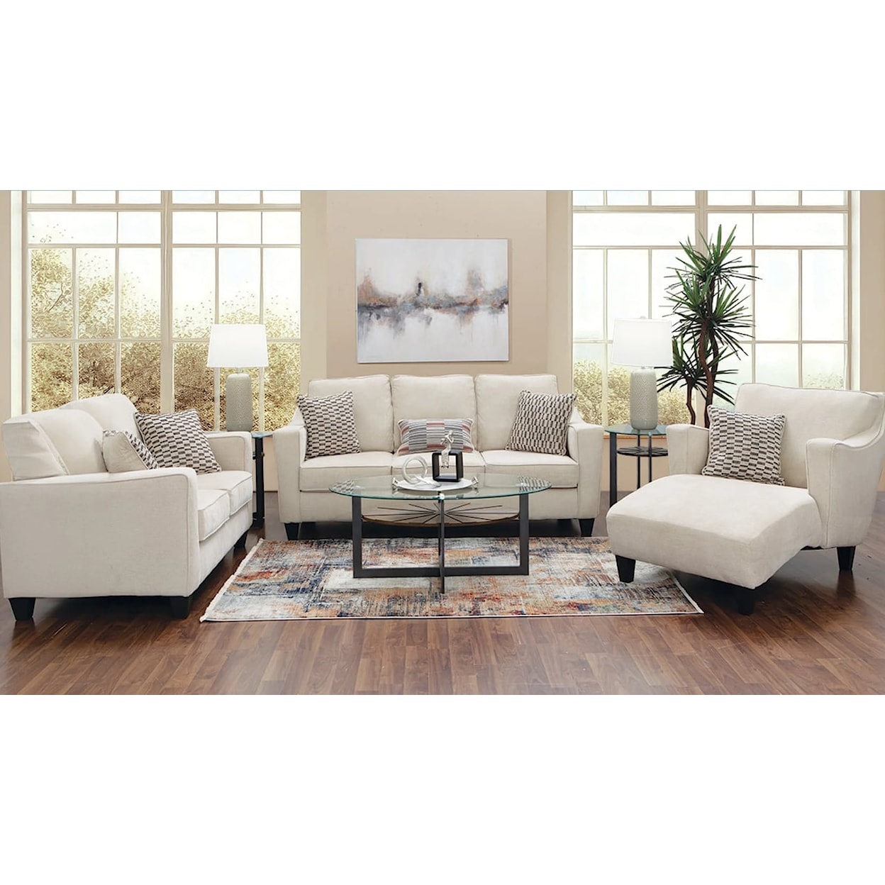 Fusion Furniture 3005 STANLEY SANDSTONE NITRO BEIGE LOVESEAT |