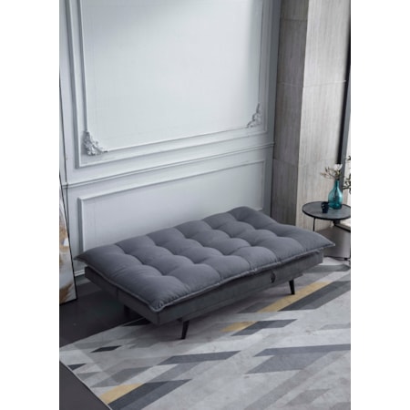 PILLOW TOP DARK GREY FUTON SOFA BED |