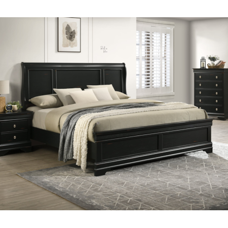 PORTOFINO ANTIQUE BLACK QUEEN, | STORAGE BED