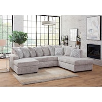 GALAXY GREY DOUBLE CHAISE SECTIONAL | .