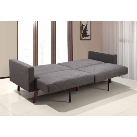 LINED DARK GREY FUTON SOFA BED |