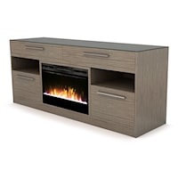 VISTA WALNUT GLASS TOP FIREPLACE | ENTERTAINMENT STAND