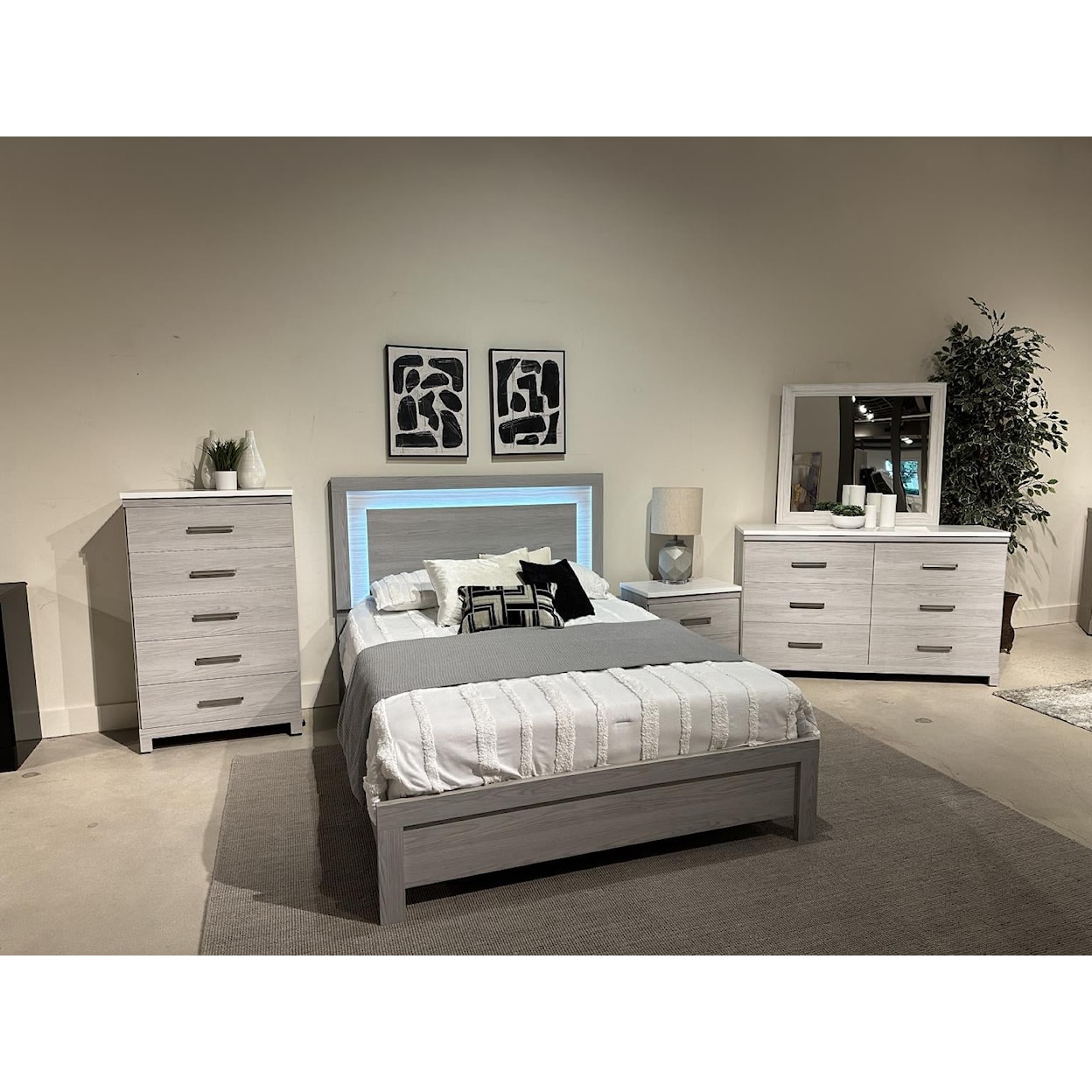 Kith Furniture Essence ESSENCE GREY LED QUEEN BED |