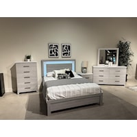 ESSENCE GREY AND WHITE 4 PIECE | QUEEN BEDROOM SET