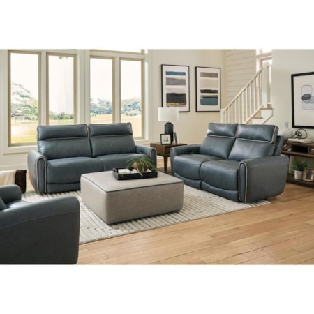 TWILIGHT SLATE RECLINING SOFA WITH | DOUBLE 