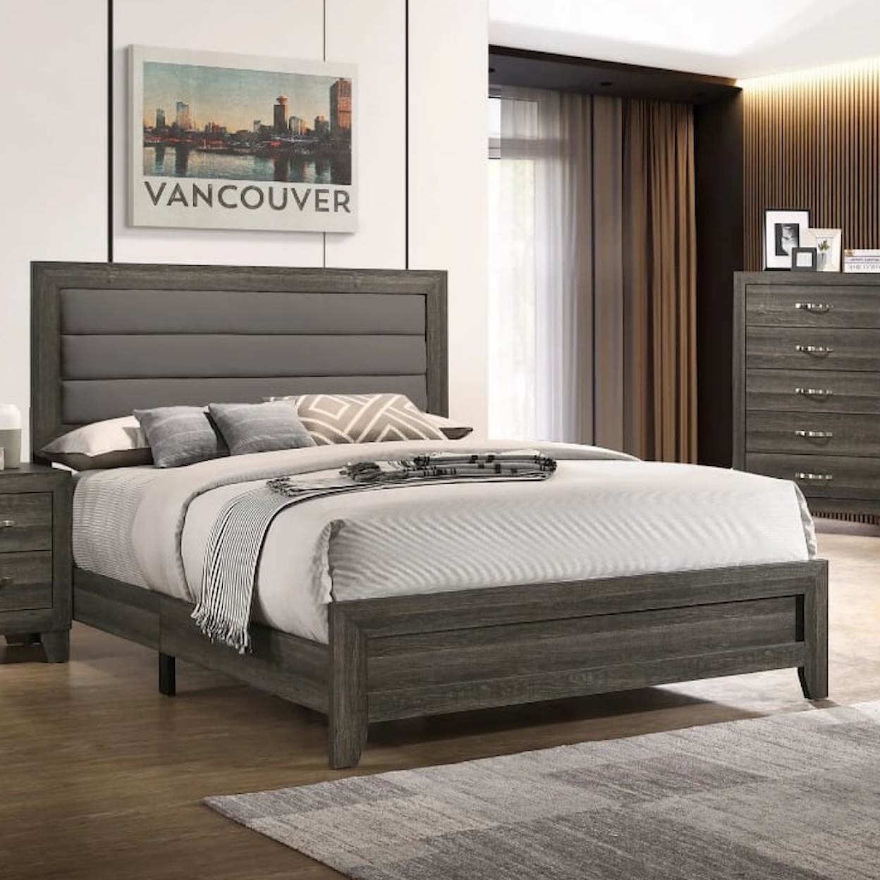 Furniture World Distributors Vancouver VANCOUVER GREY FULL BED |