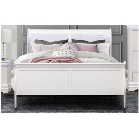 LIGHT UP LOUIE WHITE QUEEN BED |