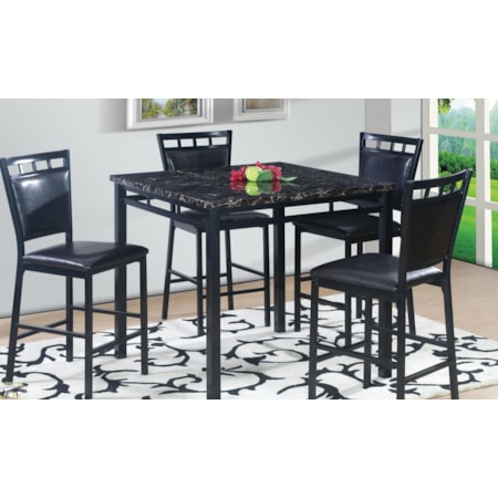 NATIONAL BLACK 5 PIECE FAUX PUB SET |