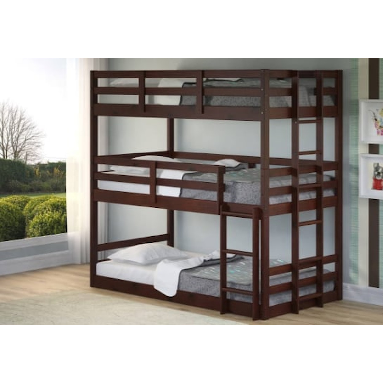 Donco Trading Co Donco Trading Co CHRISTOPH  CAPPUCCINO TRIPLE BUNK | BED