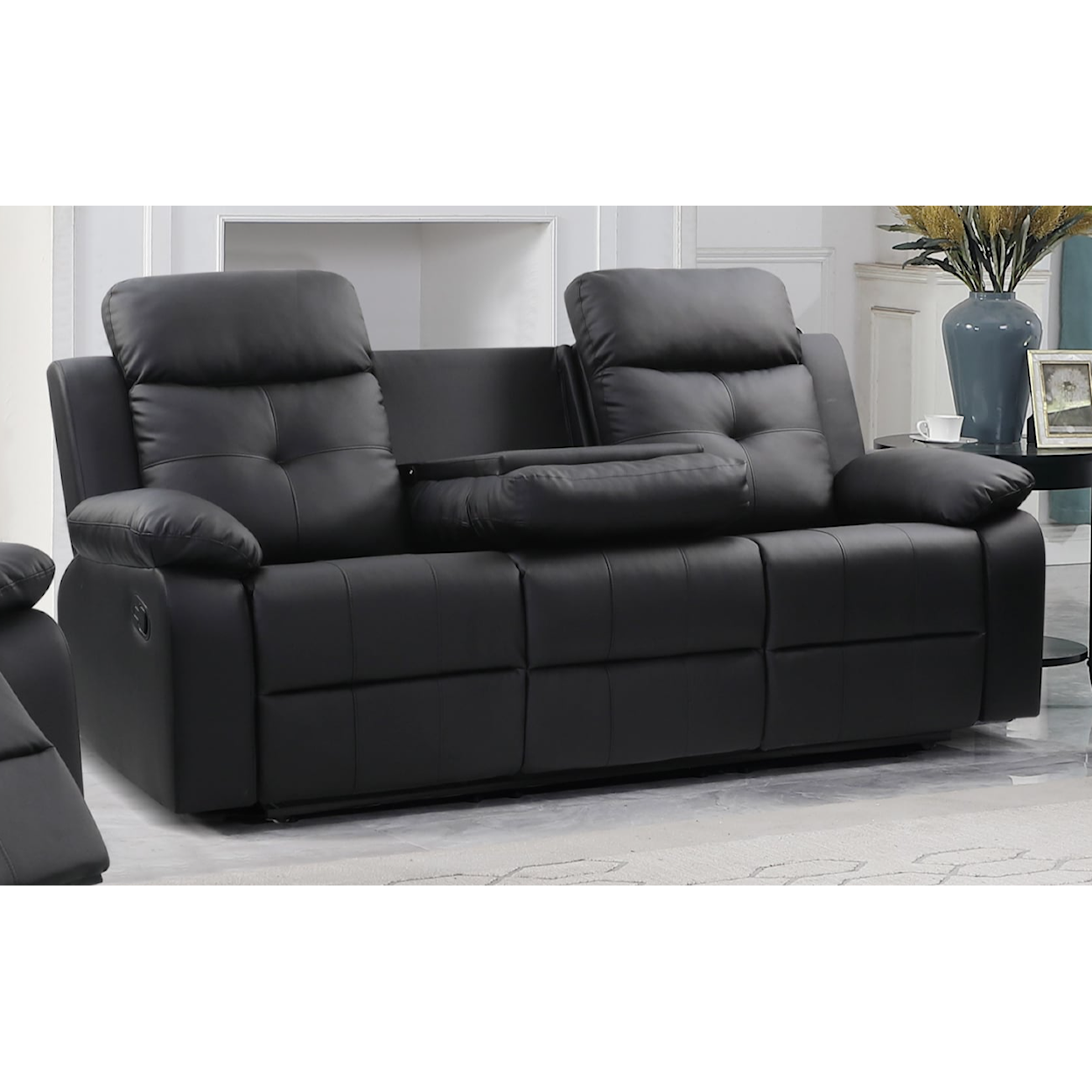 Titanic Furniture Treasure TREASURE BLACK RECLINING SOFA WITH | DROP DO