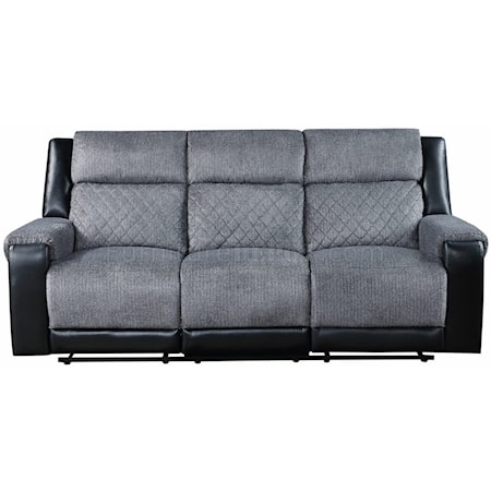 MINSK BLACK AND GREY RECLINING | SOFA