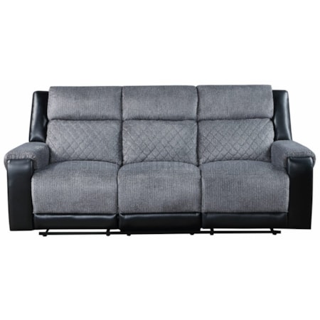 MINSK BLACK AND GREY RECLINING | SOFA