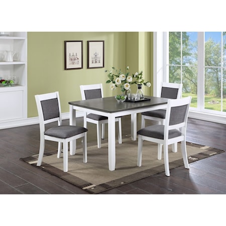 JAZZ WHITE 5 PIECE DINING SET | .