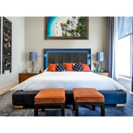 JERSEY BLACK LED AND BLUETOOTH | QUEEN BED