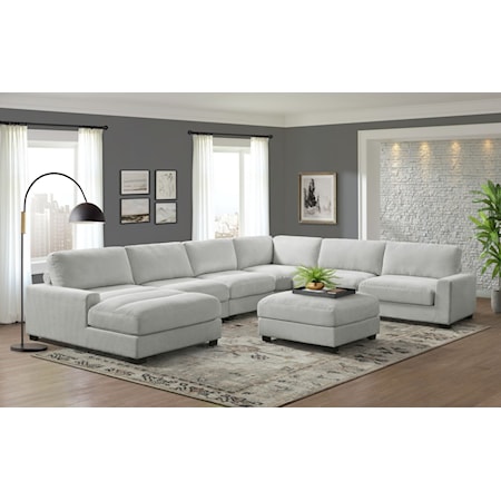 SCOTTSDALE GREY 6 PIECE SECTIONAL, | WITH LH