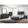 Crown Mark Le'Pew LE'PEW BLACK AND GOLD 4 PIECE QUEEN | BEDROO