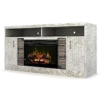 VISTA DISTRESSED WHITE BRICK | FIREPLACE ENTERTAINMENT STAND