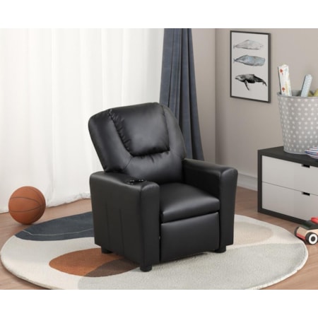 YOUTH BLACK PU KIDS RECLINER |
