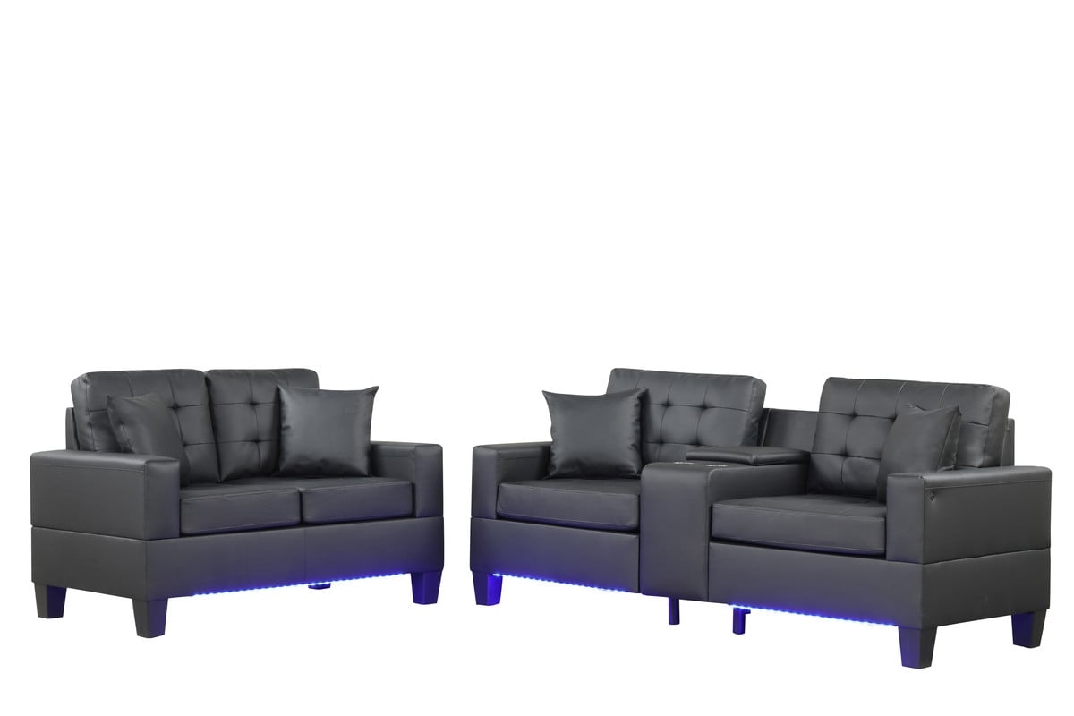 GENIE BLACK LOVESEAT &amp; SOFA CONSOLE | WITH U