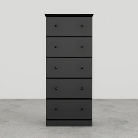 SOLID BLACK 32" 5 DRAWER CHEST |