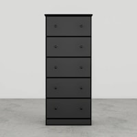 SOLID BLACK 32" 5 DRAWER CHEST |