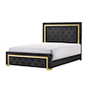 Crown Mark Le'Pew LE'PEW BLACK AND GOLD 4 PIECE QUEEN | BEDROO