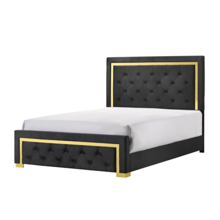 Le&apos;Pew Black &amp; Gold 4 Pc. Queen Bedroom Set