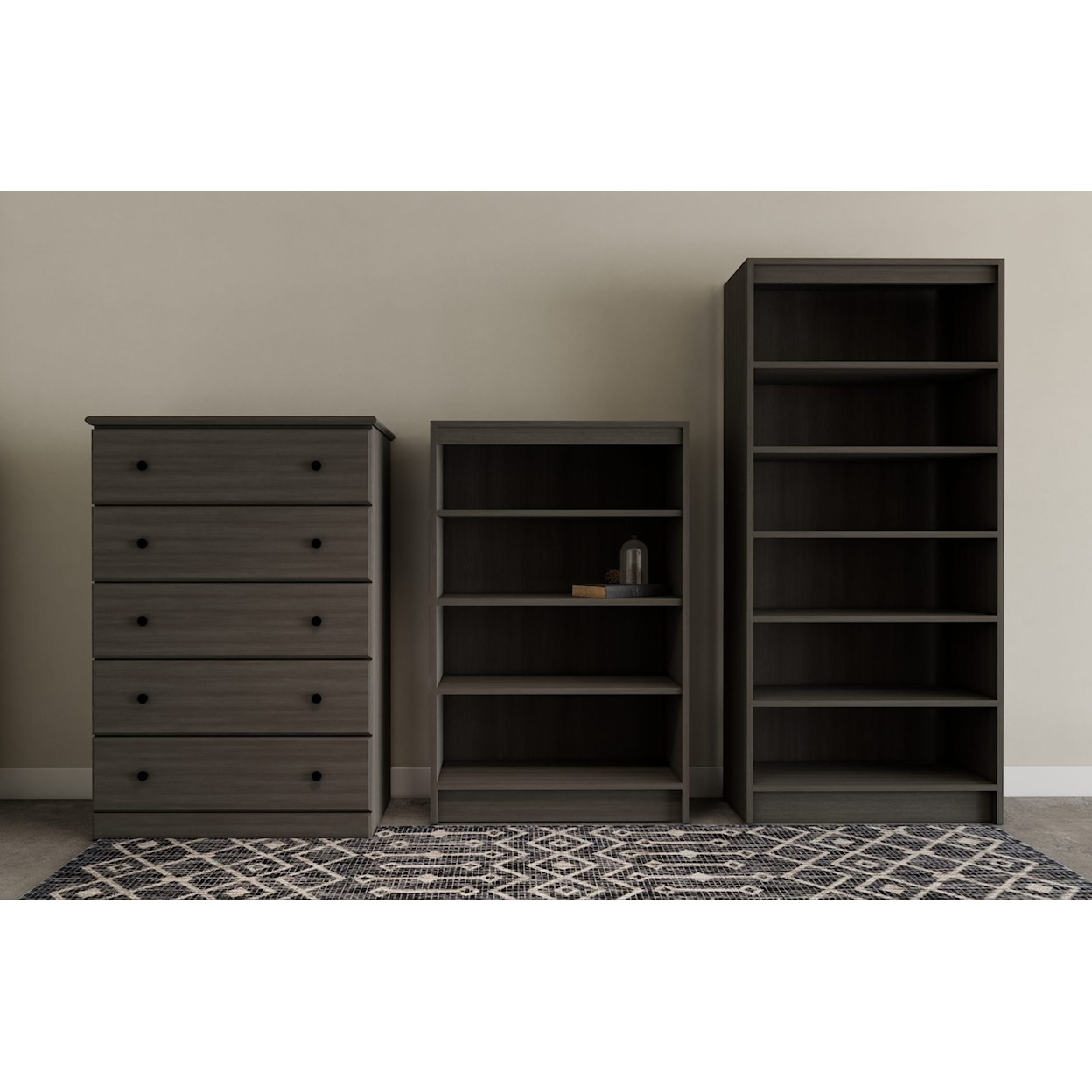 Perdue Bookcases STORM GREY 4 SHELVES 48" BOOKCASE |