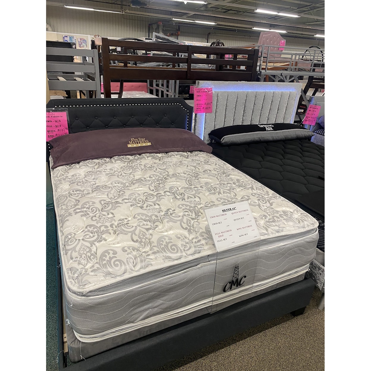 Chicago Mattress Company Silver Promo Quilt TWIN SILVER 12" PROMO | QUILT 2 SIDED PILLOW