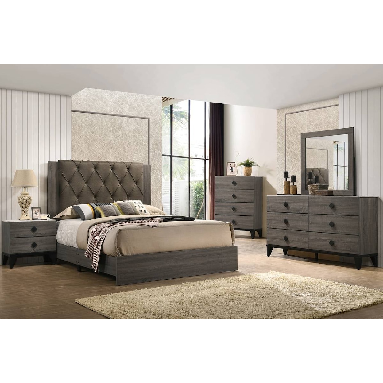 Poundex Ontario Bedroom Set ONTARIO GREY CHEST |