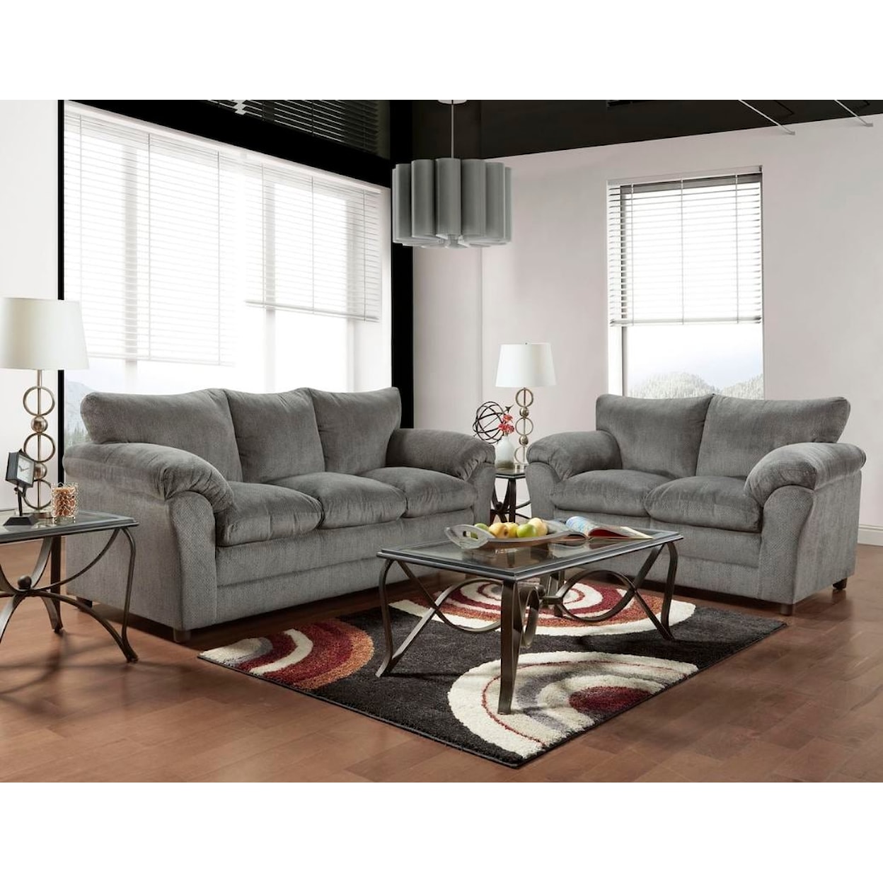 Washington Brothers Furniture Kaitlyn KAITLYN GREY SOFA & LOVESEAT |