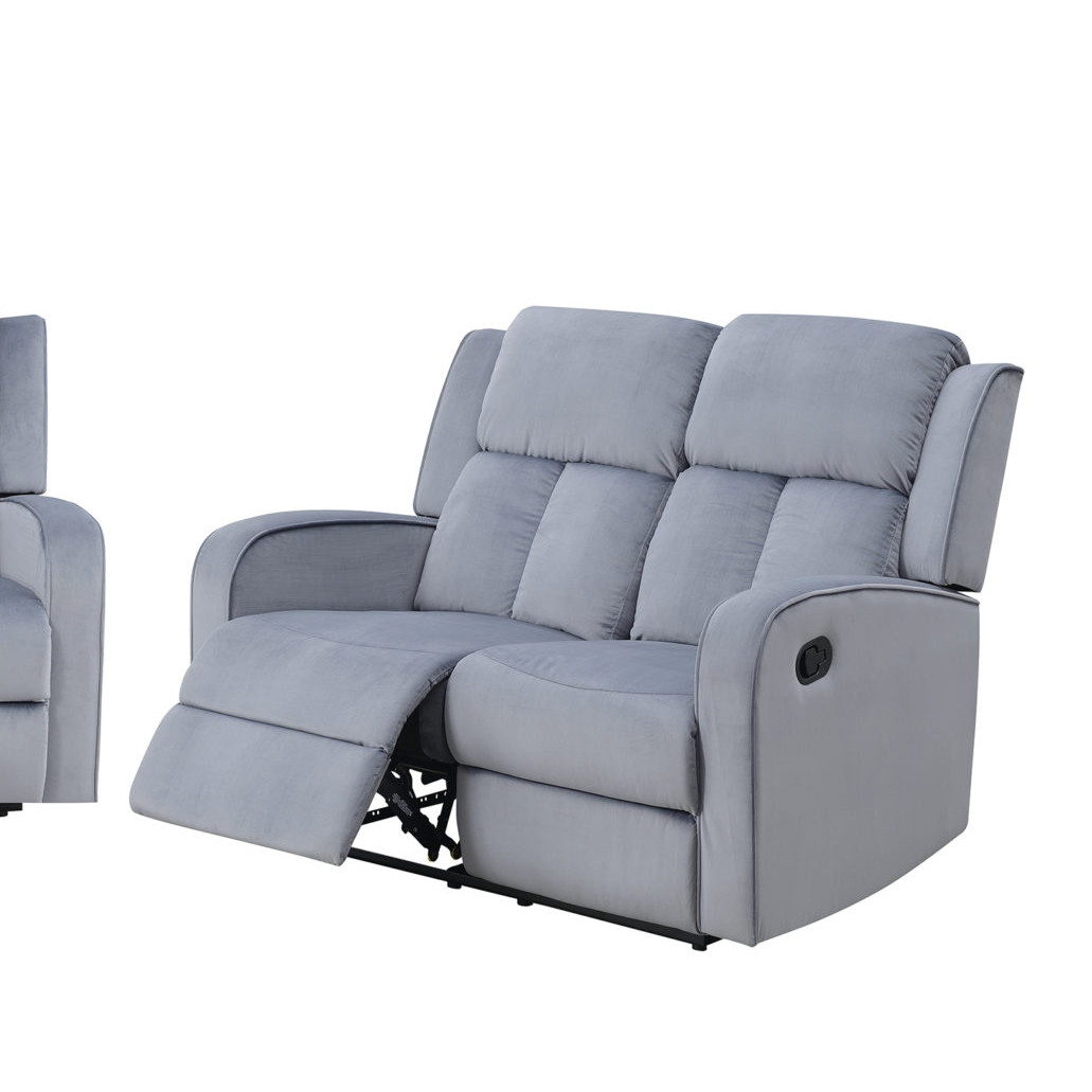 PACIFICO GREY RECLINING SOFA &amp; | LOVESEAT