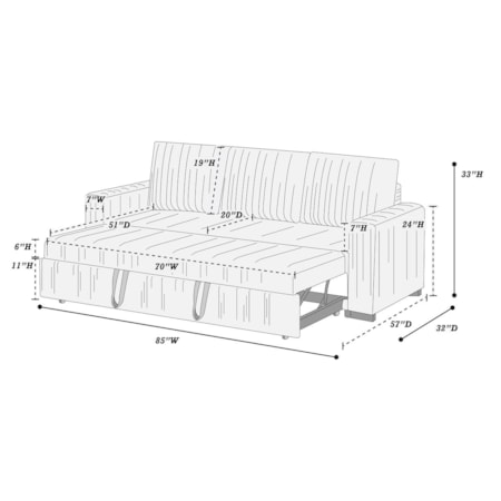 GAGE GREY CONVERTIBLE SLEEPER SOFA |