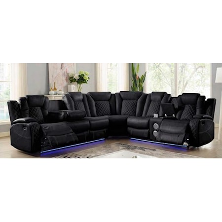 ORION 3 PC BLACK SECTIONAL |