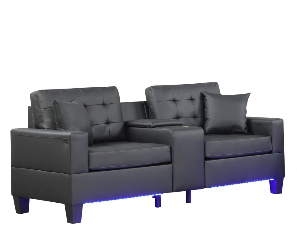 GENIE BLACK LOVESEAT &amp; SOFA CONSOLE | WITH U
