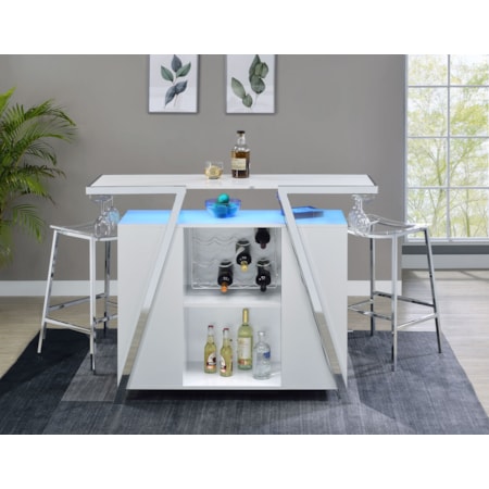 ZENITH WHITE BAR WITH LED LIGHTS |