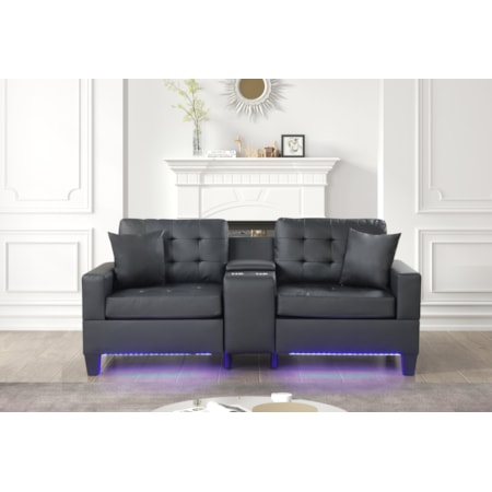 GENIE BLACK SOFA AND CONSOLE | SET